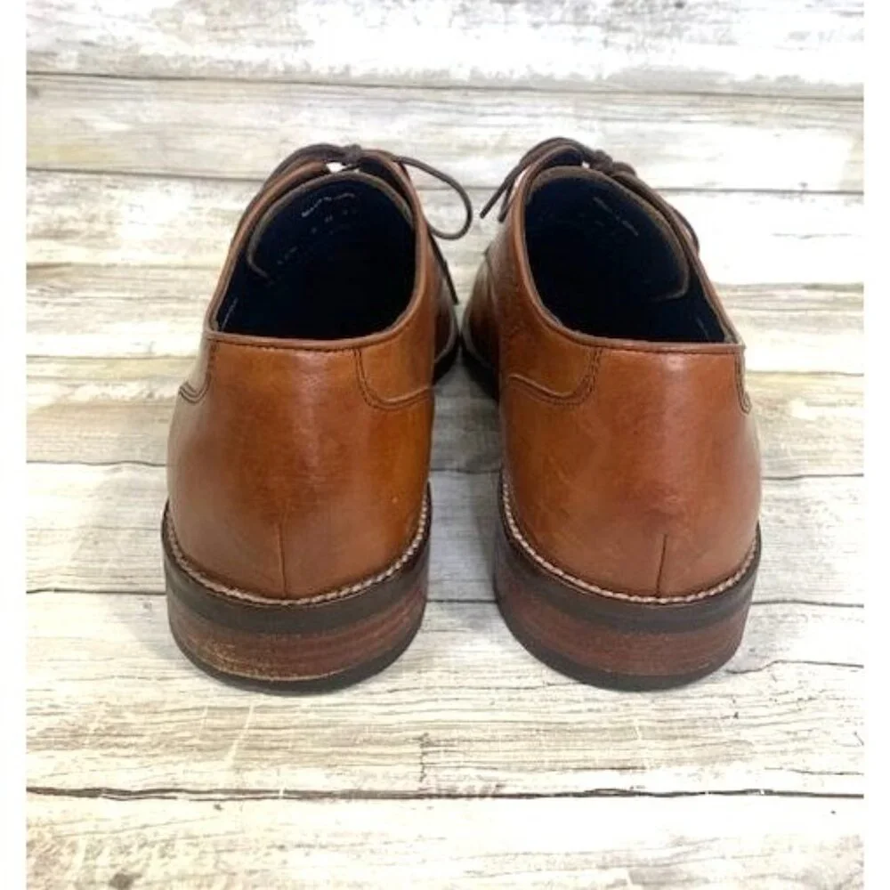 Men's Cole Haan Grand.OS Leather Lace-Up Oxford Shoes Size 9M Cognac Brown‎